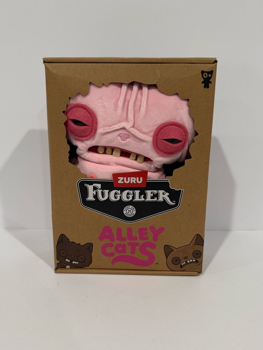 ZURU Fuggler Alley Cats Pink Sphynx Cat Plush Stuffed Toy Wrinkles McStinkles